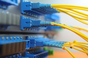 Blue plugs with yellow wires