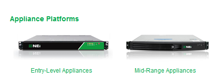 Pictures of two 'Appliance Platforms': 'Entry-Level Appliances' and 'Mid-Range Appliances'