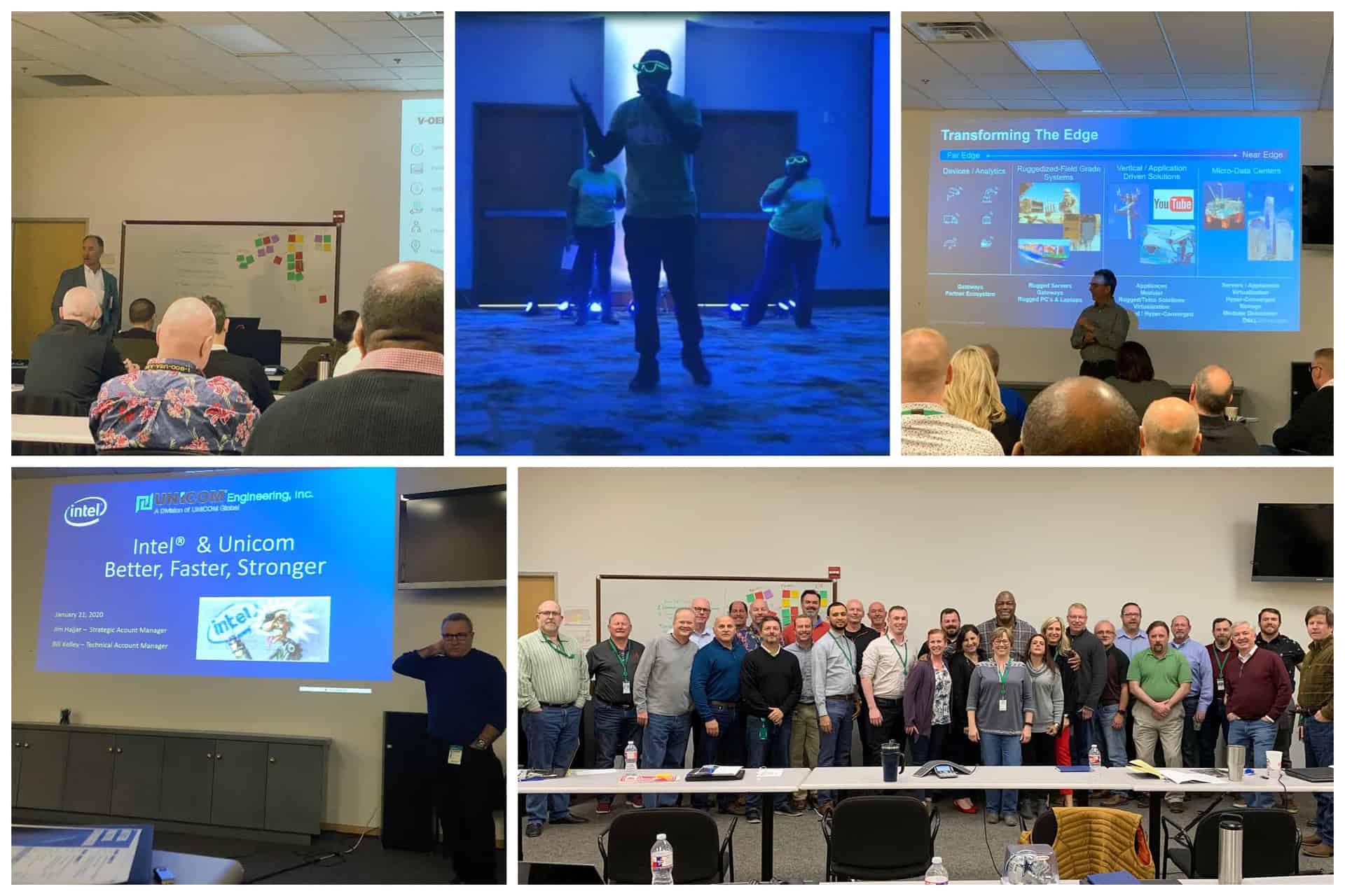 Compilation of photos from UNICOM Engineering 2020 Sales Kick-Off Sessions 