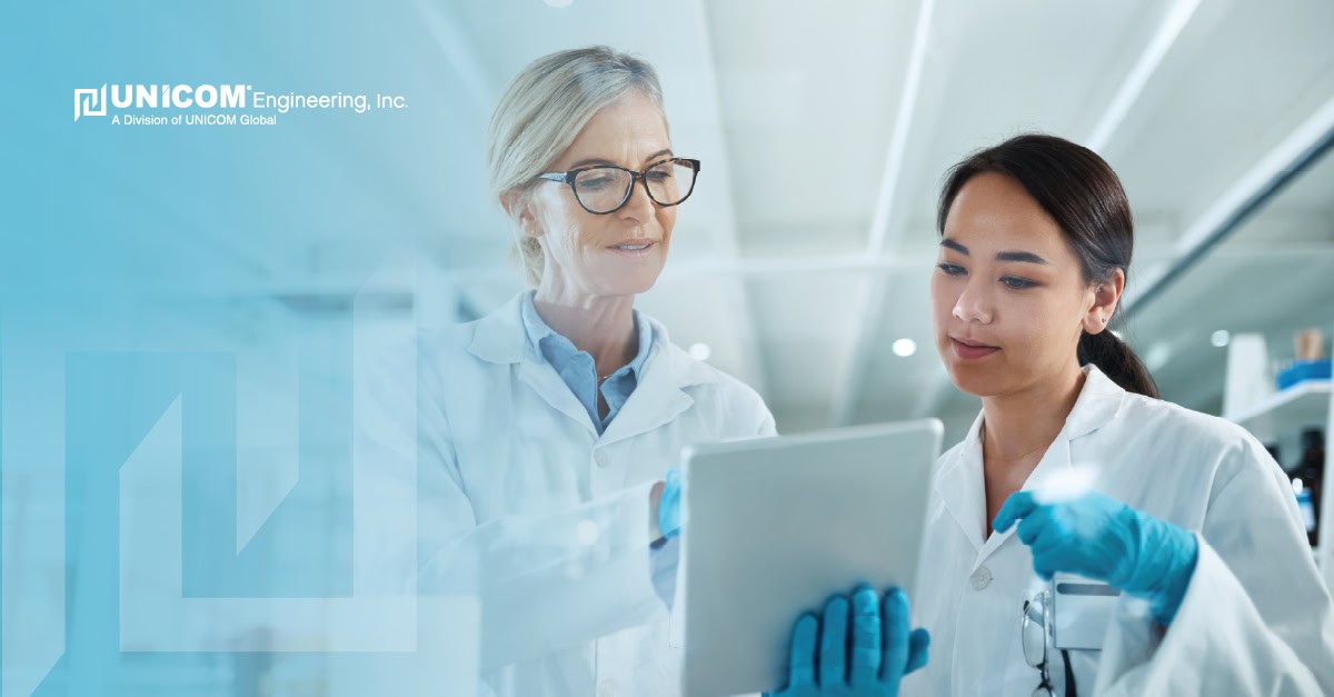 healthcare workers using a tablet