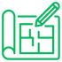 linear design icon with pencil