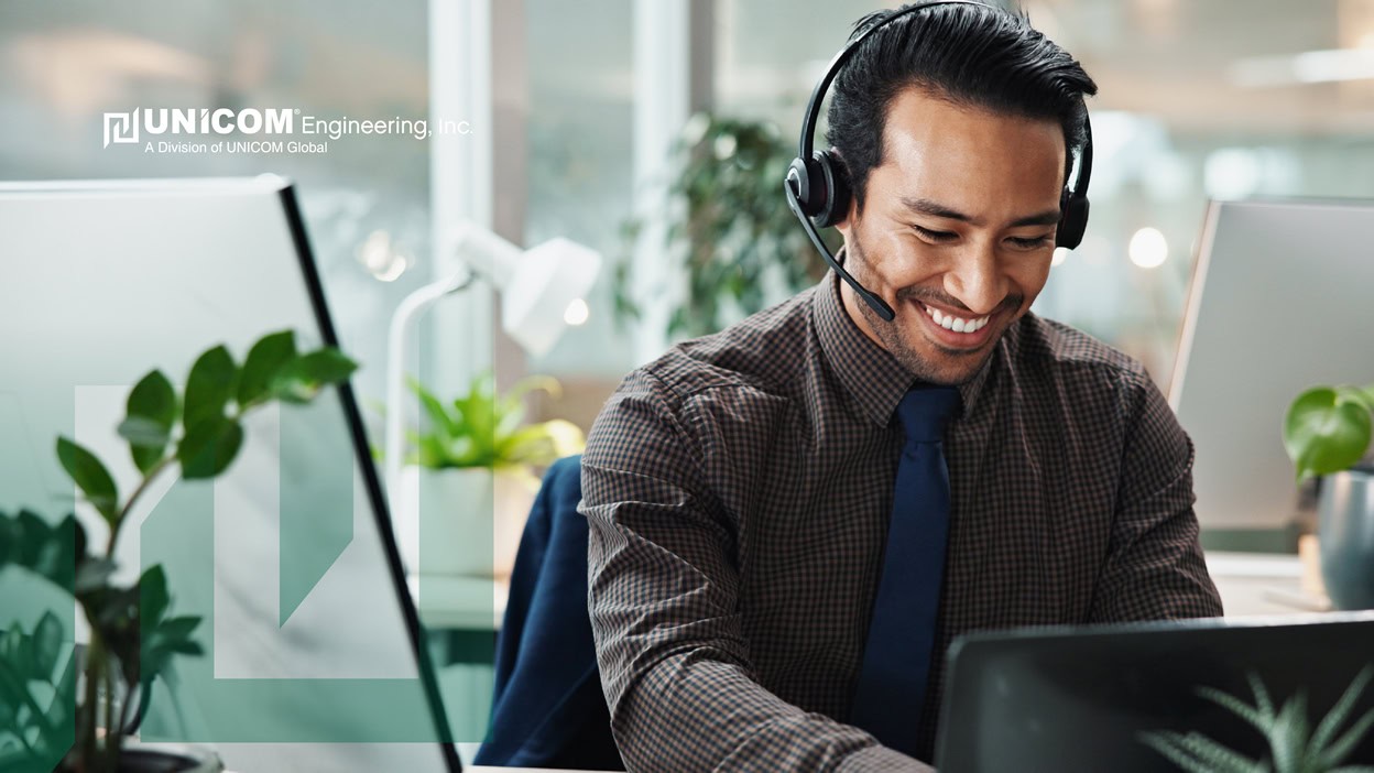 International hologram, global support technicians in communication with customers