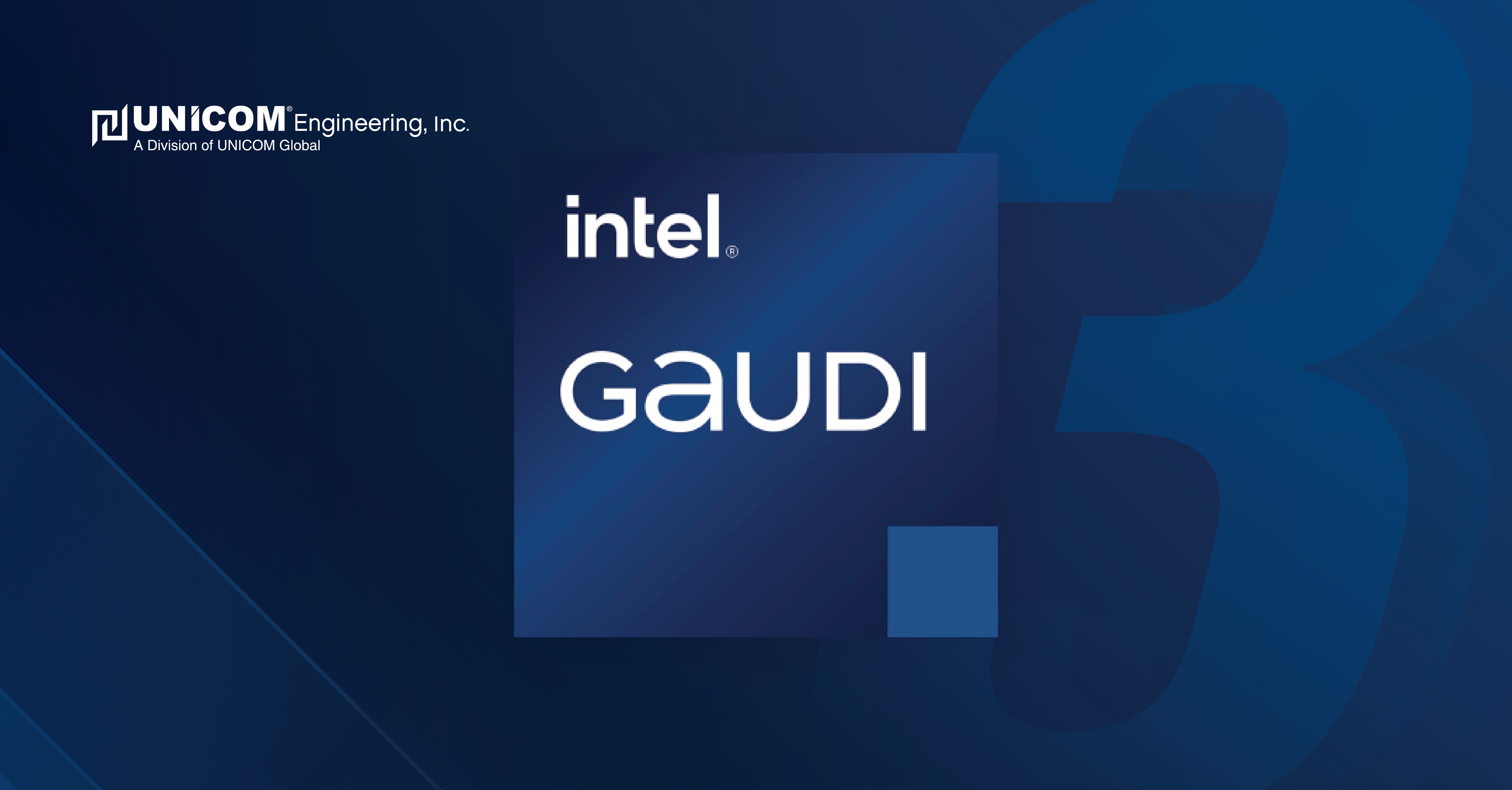 Intel Gaudi 3 on technology background