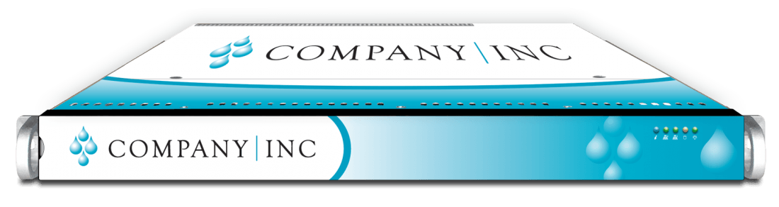 Bezel with full faceplate label and applique server branding for S-1500