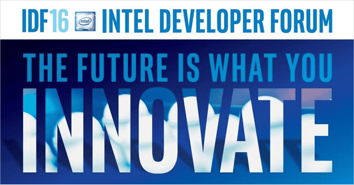 IDF16 title page with blue and white coloring